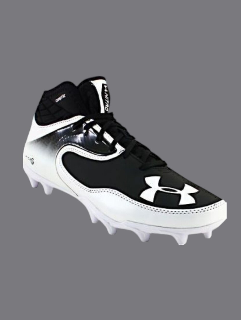 Under Armour Nitro Icon Mid D Football Cleats - Size 13.5 Mens - Black & White